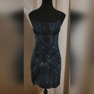 Kendall Lane Midnight Navy Tie Dye Ruched Bust Mini Dress Size Medium